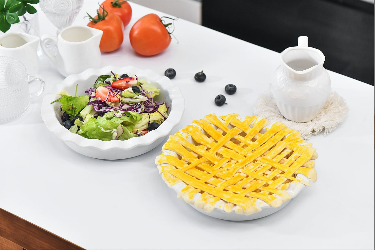 Dafuceramic Pie Pan,30 OZ Pie Plate Round Pie Dish for Baking,Pie Pan for Baking 9 Inch Non Stick Deep Pie Dishes for Quiche, Apple Pies,Pot Pies, Tart