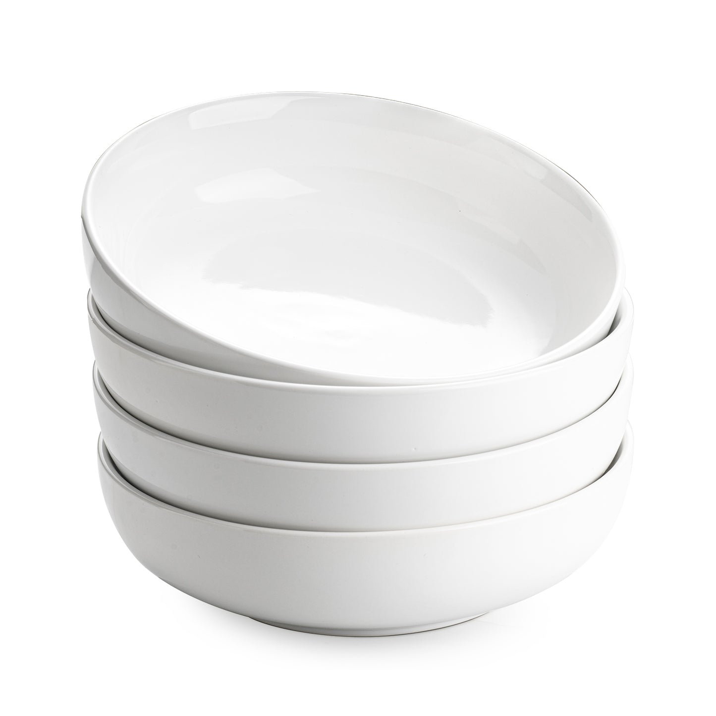 Dafuceramic 8.5Inch Pasta Bowls, 36OZ Serving Bowls, Salad Bowls Set of 4 Ceramic Soup Bowls Sturdy & Stackable, Ideal for Housewarming, Festivals, White (36 OZ)